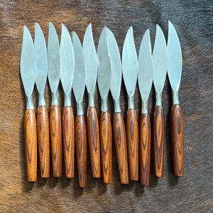 Set of 12 Wood-Handle Steak Knives - MCM